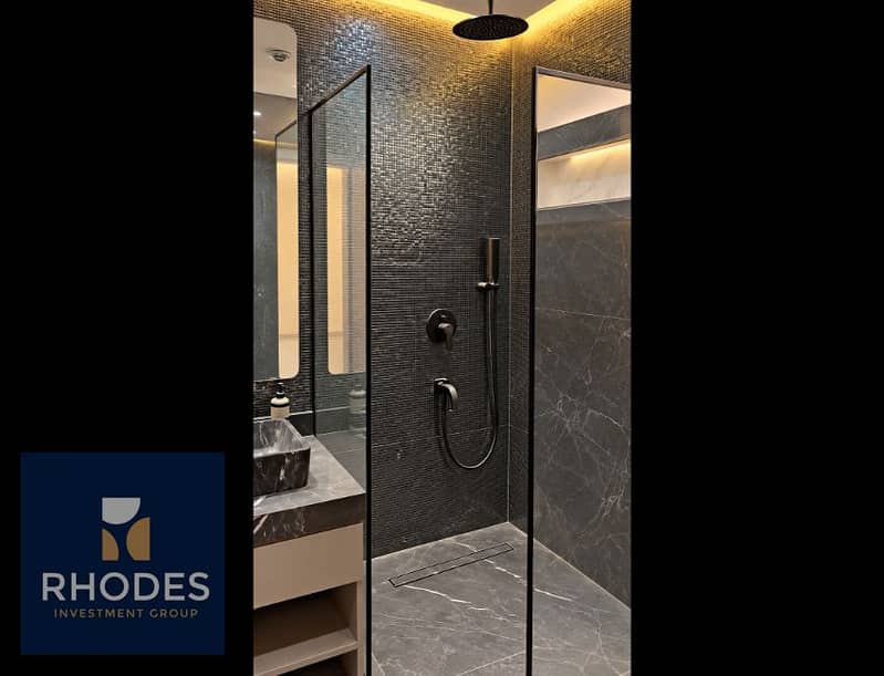 6 Luxe Charcoal Marble Walk-In Shower. png