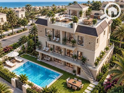 4 Bedroom Townhouse for Sale in Sheikh Zayed, Giza - Sunlit Mediterranean Villa with Pool. png