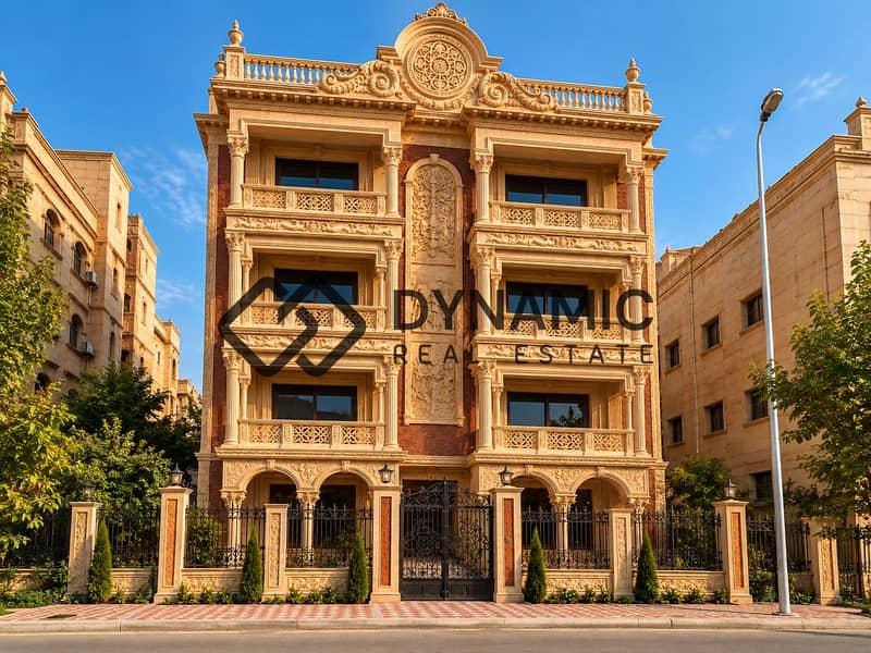 2 Grand Neoclassical Façade in Golden Light. png