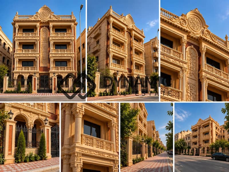 9 Ornate Golden Stone Facade Collage. png