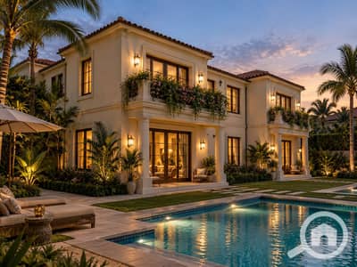 3 Bedroom Twin House for Sale in Sheikh Zayed, Giza - Twilight Mediterranean Villa by the Pool (1). png 3 Bedroom Twin House for Sale in Sheikh Zayed, Giza - Twilight Mediterranean Villa by the Pool (1). png