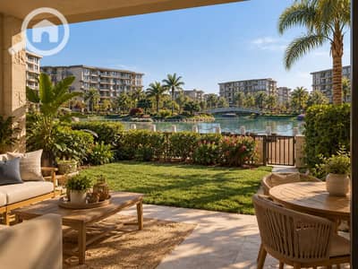 شقة 2 غرفة نوم للبيع في مدينة الشروق، القاهرة - Sunlit Waterfront Resort Patio. png