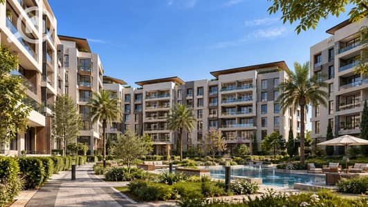 فلیٹ 2 غرفة نوم للبيع في حدائق اكتوبر، الجيزة - Modern Courtyard with Water Features. png