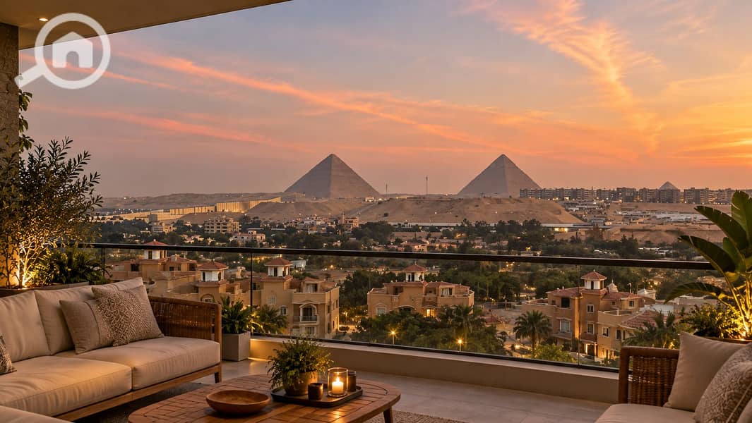 Sunset Terrace Overlooking Giza Pyramids. png Sunset Terrace Overlooking Giza Pyramids. png