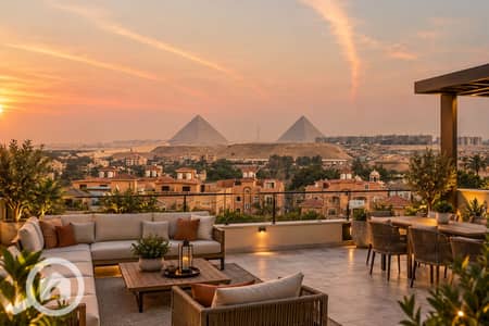شقة 1 غرفة نوم للبيع في 6 اكتوبر، الجيزة - Sunset Rooftop Overlooking the Pyramids. png شقة 1 غرفة نوم للبيع في 6 اكتوبر، الجيزة - Sunset Rooftop Overlooking the Pyramids. png