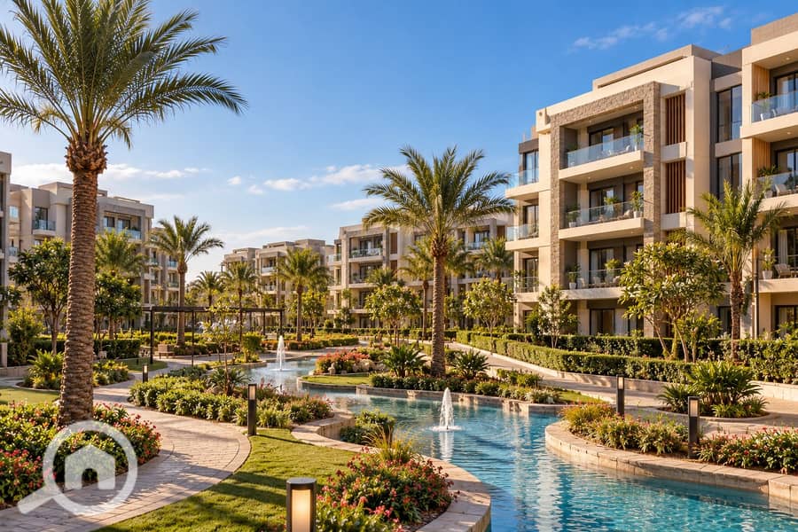 6 Sunlit Modern Resort Courtyard. png