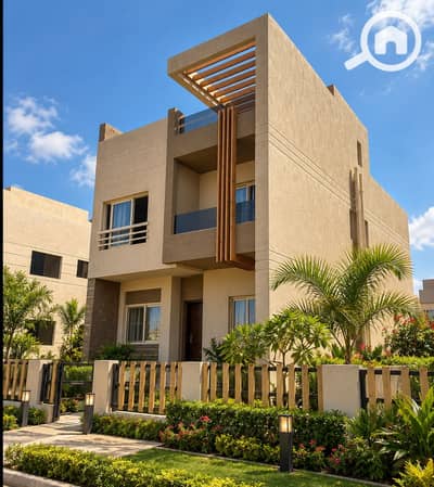 توين هاوس 4 غرف نوم للبيع في الشيخ زايد، الجيزة - Modern Beige Villa in a Lush Garden. png توين هاوس 4 غرف نوم للبيع في الشيخ زايد، الجيزة - Modern Beige Villa in a Lush Garden. png