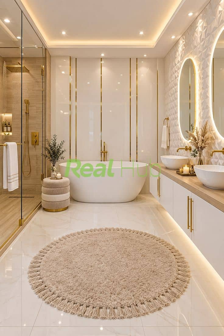 8 Luxury Modern Bathroom Ideas _ Elegant White & Gold Bathroom Decor 🛁✨. jpeg