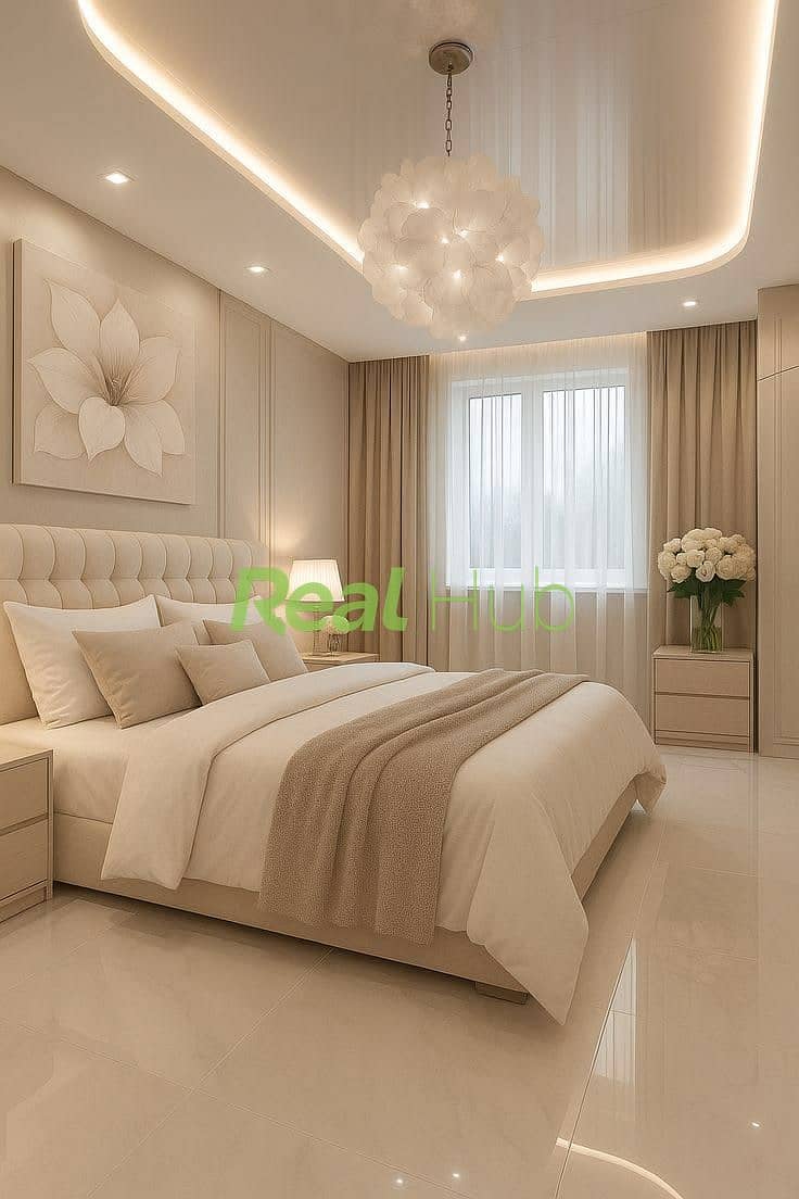 8 Chic White Bed Oasis under a Crystal Chandelier. jpeg