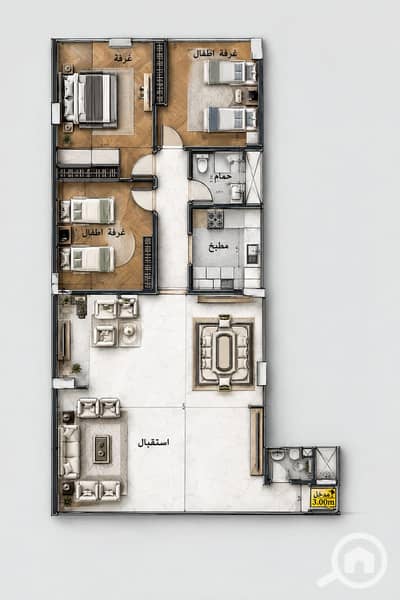 3 Bedroom Apartment for Sale in Mokattam, Cairo - 165. png