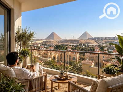 2 Bedroom Apartment for Sale in 6th of October, Giza - Sunlit Balcony Overlooking the Pyramids. png 2 Bedroom Apartment for Sale in 6th of October, Giza - Sunlit Balcony Overlooking the Pyramids. png