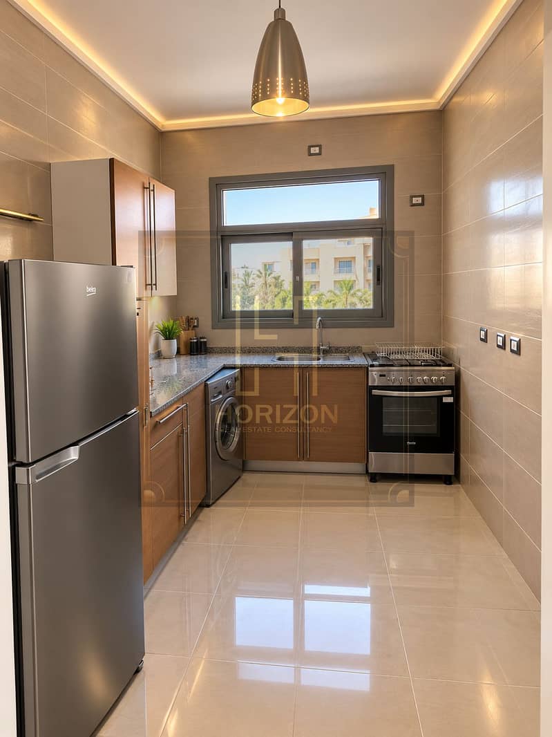 4 Modern Galley Kitchen with Warm Lighting. png