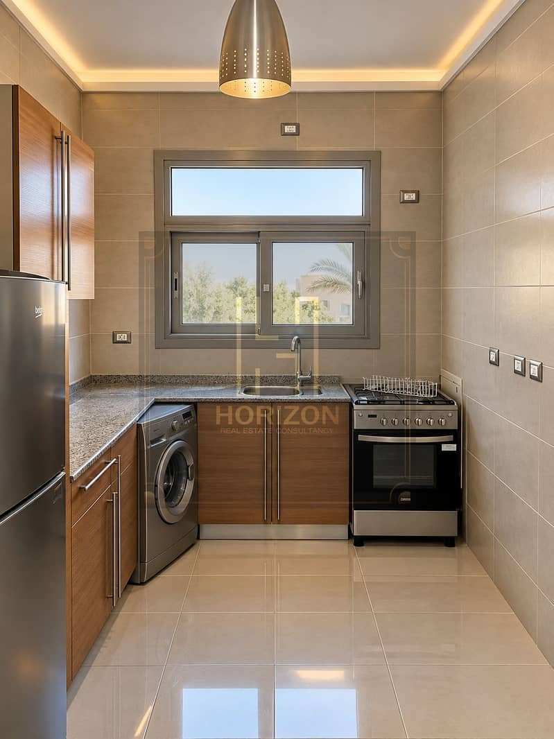 5 Warm Modern Galley Kitchen with Window. png