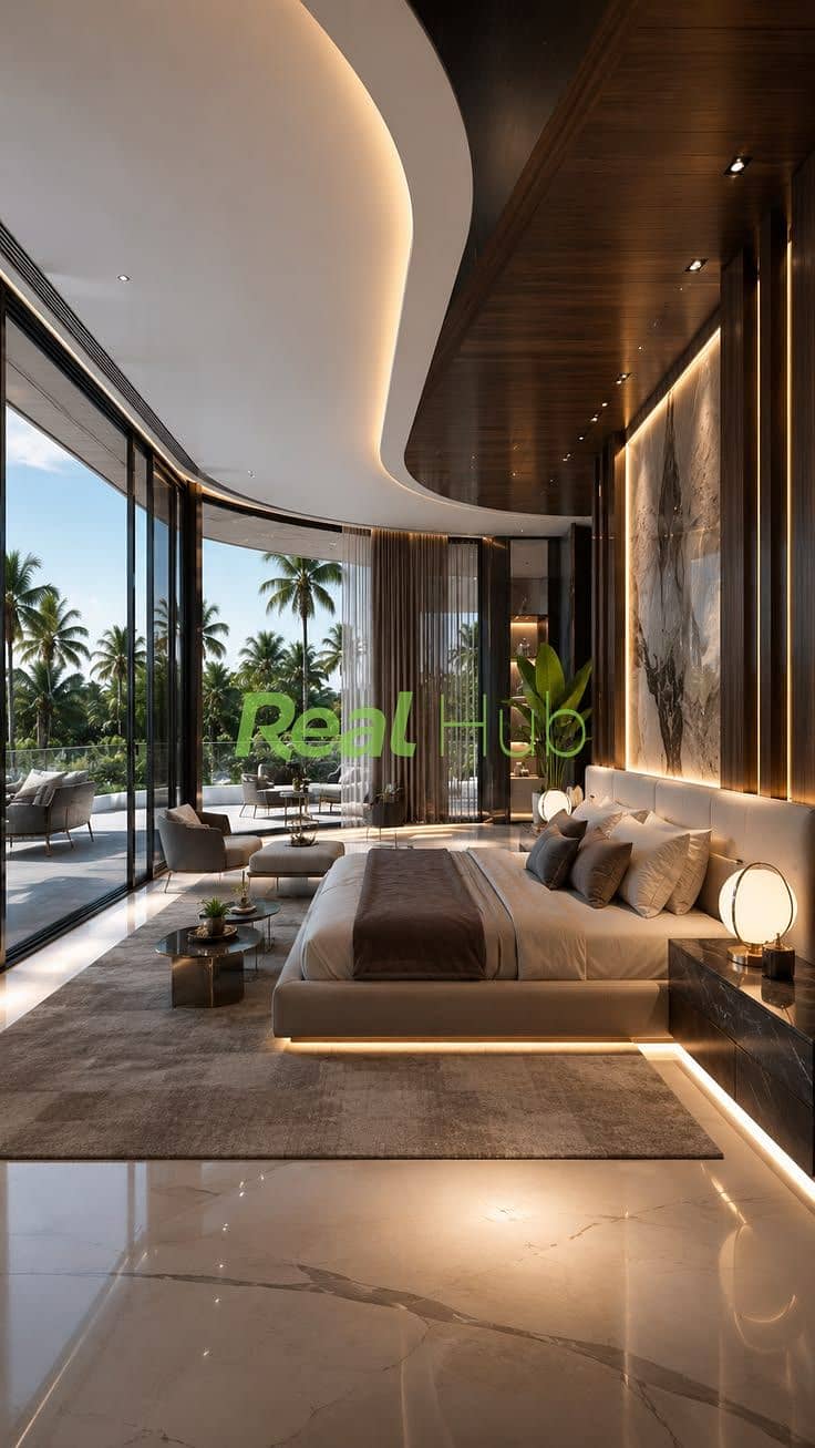 7 Luxury Queen Bedroom _ Curved Ceiling & Tropical View. jpeg