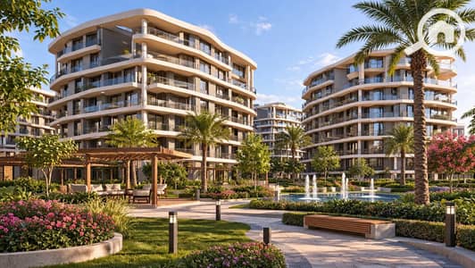 2 Bedroom Hotel Apartment for Sale in Sheikh Zayed, Giza - Luxury Courtyard with Curved Apartments. png