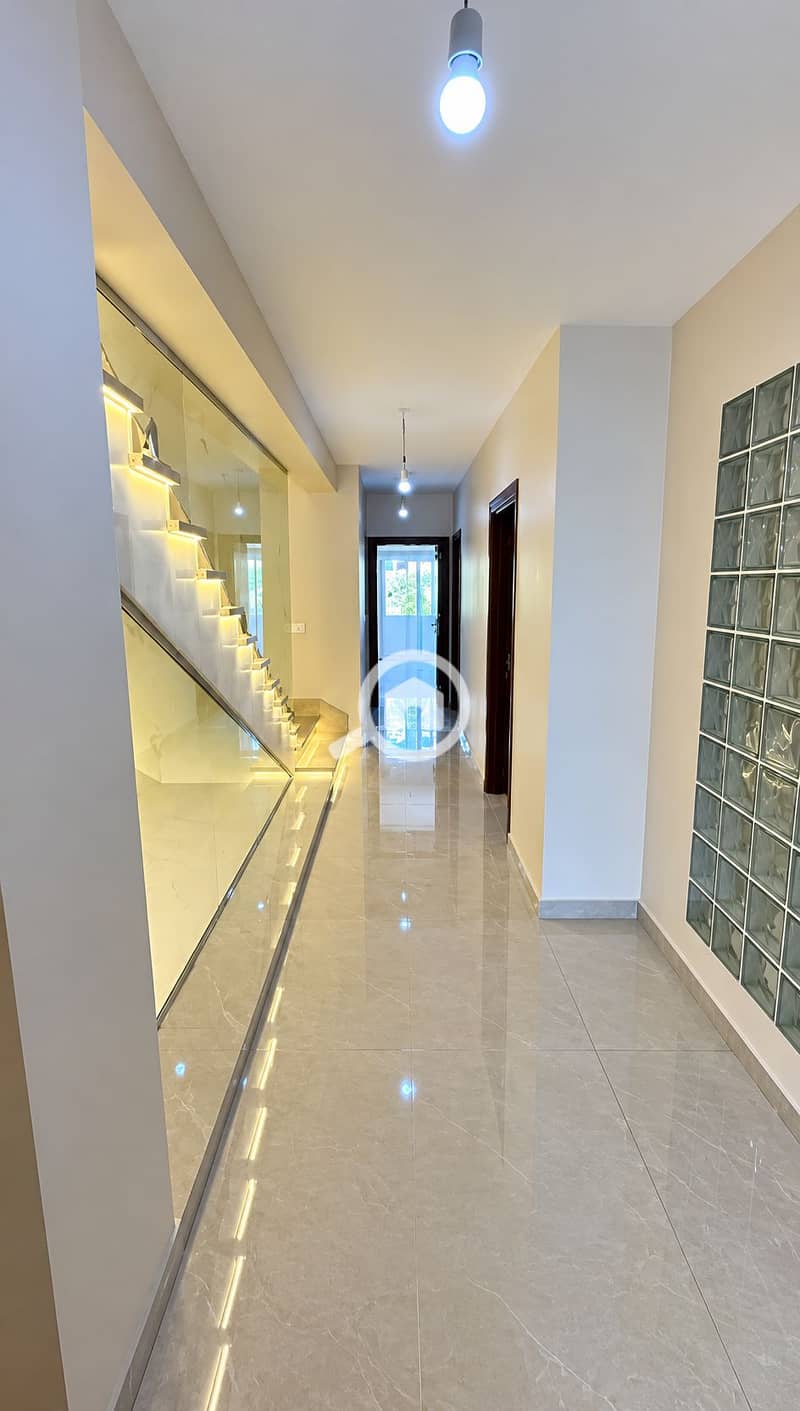 Modern Reflective Hallway with Glass Blocks. png Modern Reflective Hallway with Glass Blocks. png