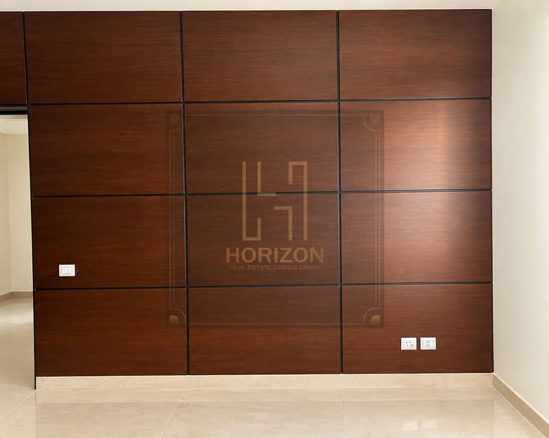 4 Modern Walnut Grid Feature Wall. png