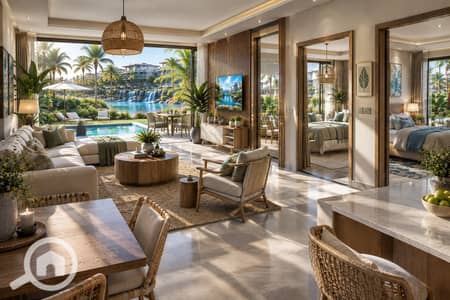 شقة 3 غرف نوم للبيع في الغردقة، البحر الأحمر - Sunlit Tropical Resort Living Space. png