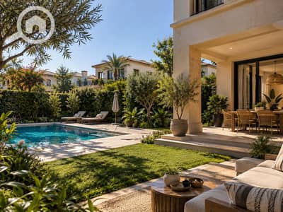 3 Bedroom Twin House for Sale in Sheikh Zayed, Giza - Sunlit Mediterranean Villa Poolside Retreat. png 3 Bedroom Twin House for Sale in Sheikh Zayed, Giza - Sunlit Mediterranean Villa Poolside Retreat. png