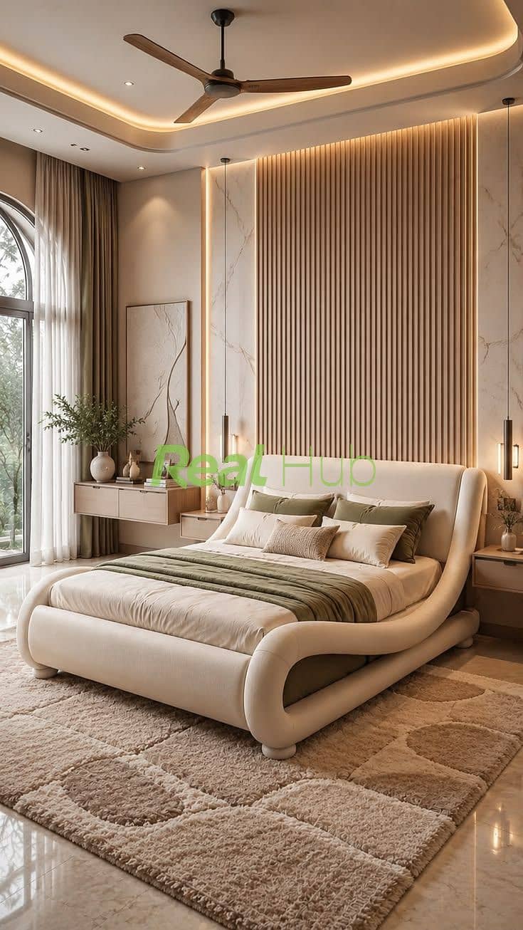 6 Luxury Modern Bedroom with Fluted Wood Accent Wall _ Quiet Luxury Interior Design. jpeg