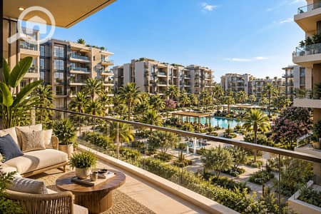 شقة فندقية 2 غرفة نوم للبيع في الشيخ زايد، الجيزة - Sunlit Resort Courtyard from a Balcony. png شقة فندقية 2 غرفة نوم للبيع في الشيخ زايد، الجيزة - Sunlit Resort Courtyard from a Balcony. png