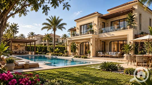 3 Bedroom Twin House for Sale in Sheikh Zayed, Giza - Luxury Mediterranean Villa Poolside Retreat. png 3 Bedroom Twin House for Sale in Sheikh Zayed, Giza - Luxury Mediterranean Villa Poolside Retreat. png