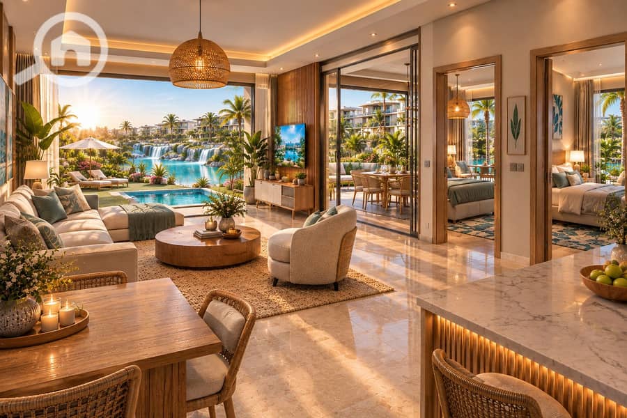 75 Tropical Resort Villa Living Space. png