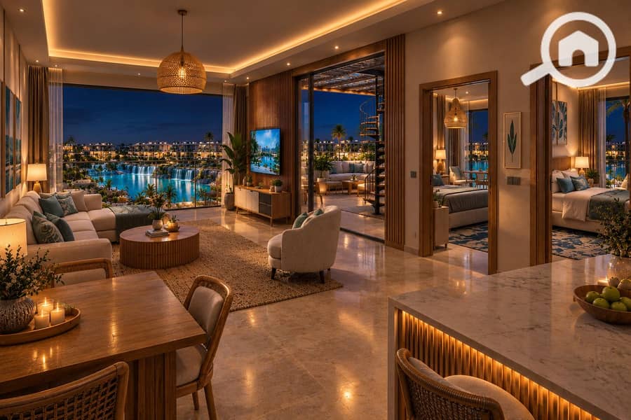 53 Luxurious Coastal Resort Living at Night. png