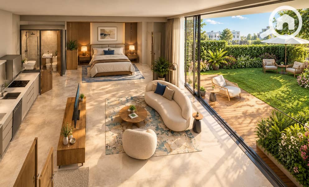 66 Sunlit Modern Apartment with Garden View. png