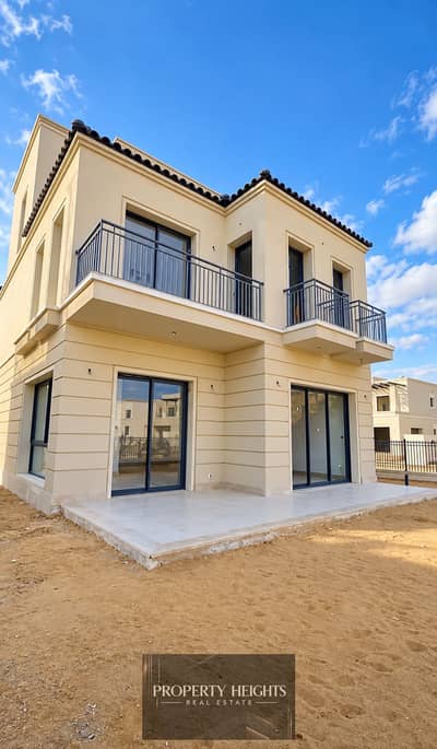 3 Bedroom Townhouse for Sale in Sheikh Zayed, Giza - Modern Mediterranean Villa Under Blue Skies. png