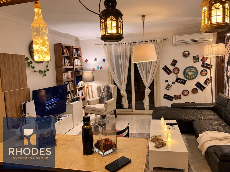 3 Cozy Eclectic Living Room at Night. png