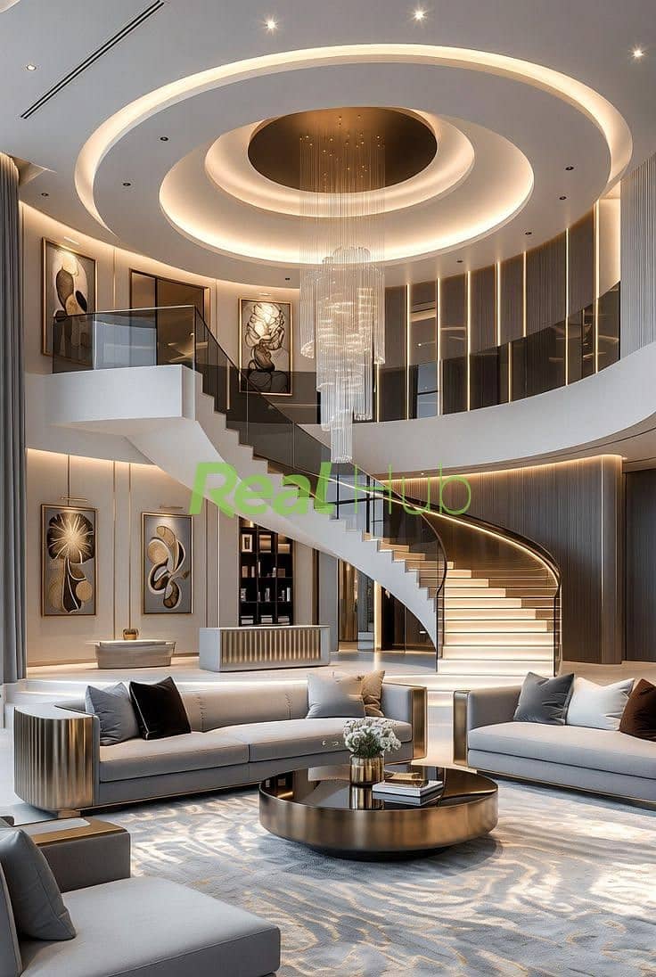 3 Grand Luxury Foyer with Curved Staircase and Statement Chandelier Design. jpeg