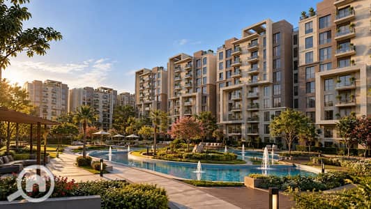 2 Bedroom Flat for Sale in New Capital City, Cairo - Golden Hour Courtyard Oasis. png