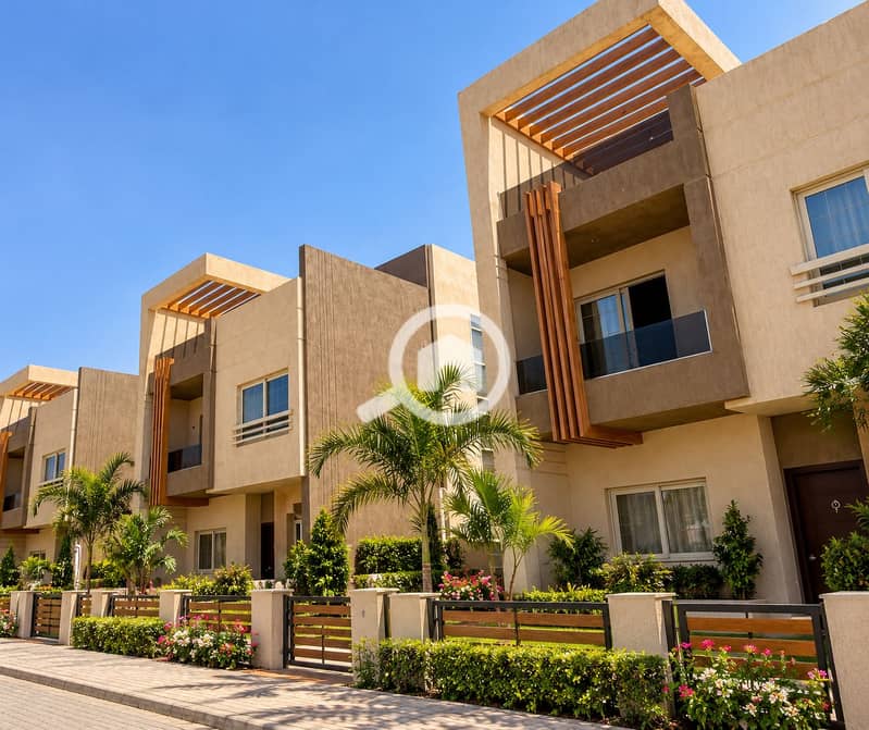 5 Modern Townhouse Row with Tropical Landscaping. png