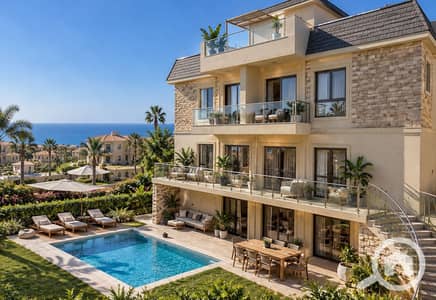 فیلا 7 غرف نوم للبيع في الشيخ زايد، الجيزة - Luxury Coastal Villa with Pool and Sea View. png