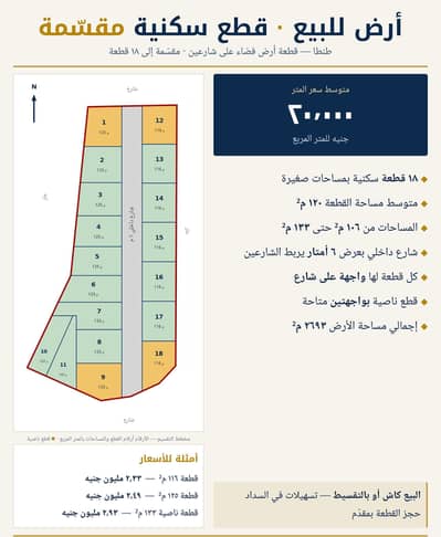 Land for Sale in Tanta, Gharbia - قطعة أرض فضاء بمدينة طنطا