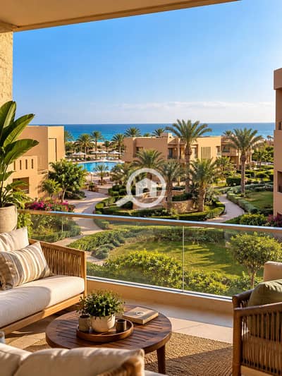 2 Bedroom Chalet for Sale in Ain Sukhna, Suez - Sunlit Seaside Resort Balcony Retreat. png