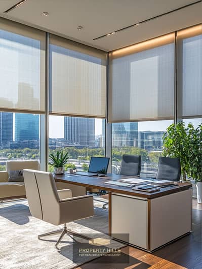 مکتب  للبيع في الشيخ زايد، الجيزة - Toiles de fenêtre pour bureau _ Office Windows with shades. jpeg