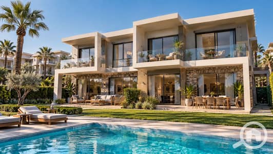شاليه 2 غرفة نوم للبيع في الساحل الشمالي، مطروح - Sunlit Modern Villa by the Pool. png