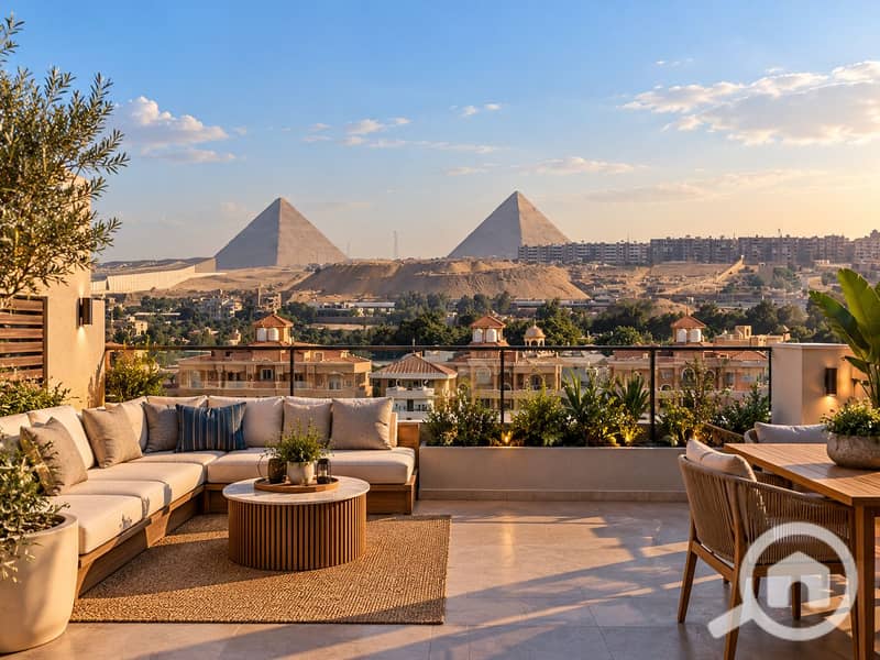 Luxury Rooftop Terrace Overlooking Giza Pyramids. png Luxury Rooftop Terrace Overlooking Giza Pyramids. png