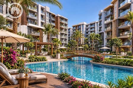 فلیٹ 2 غرفة نوم للبيع في العاصمة الإدارية الجديدة، القاهرة - Sunny Luxury Apartment Pool Courtyard. png