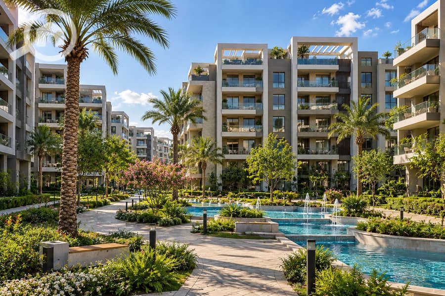 Modern Courtyard with Pools and Palms. png Modern Courtyard with Pools and Palms. png