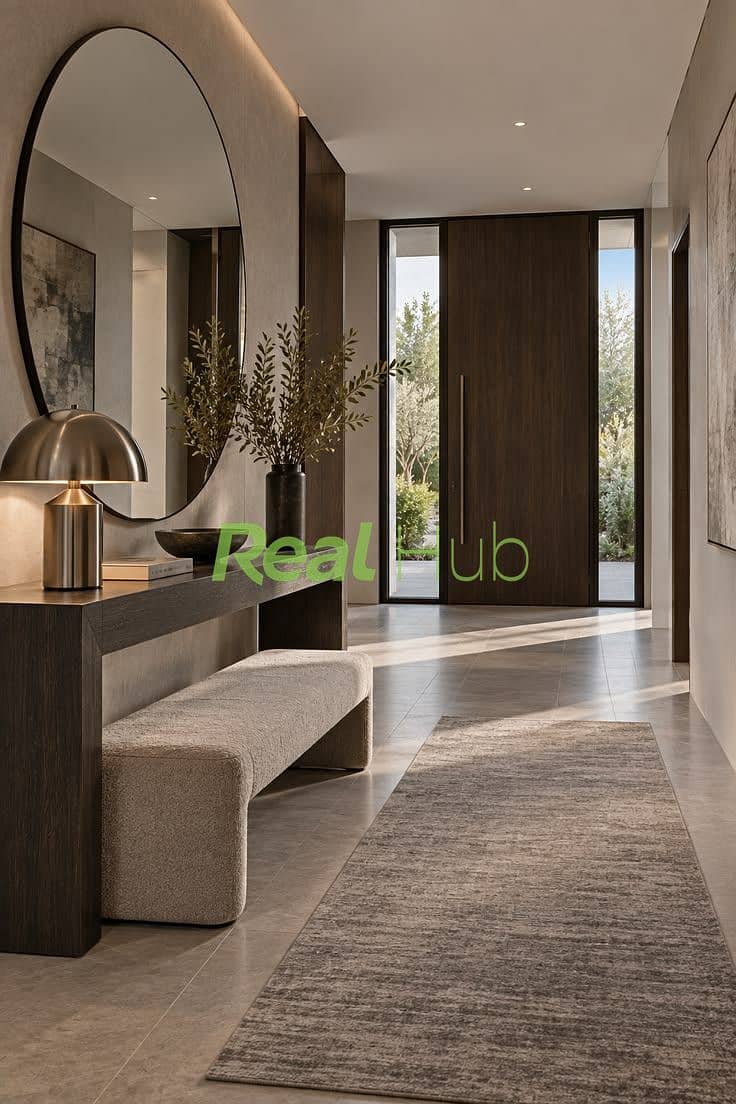 3 Modern Luxury Entryway with Dark Wood Console. jpeg