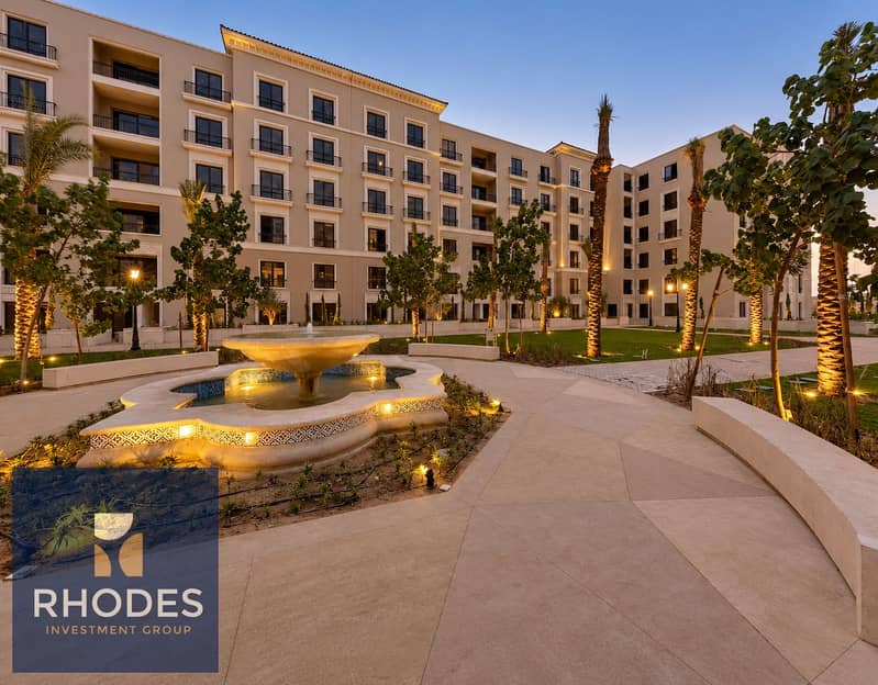 9 Twilight Mediterranean Courtyard Fountain. png