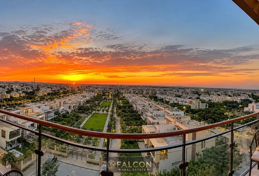 Balcony Sunset Over a Landscaped Cityscape. png Balcony Sunset Over a Landscaped Cityscape. png