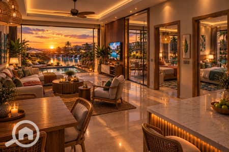 3 Bedroom Penthouse for Sale in Hurghada, Red Sea - Luxury Tropical Residence at Sunset. png 3 Bedroom Penthouse for Sale in Hurghada, Red Sea - Luxury Tropical Residence at Sunset. png