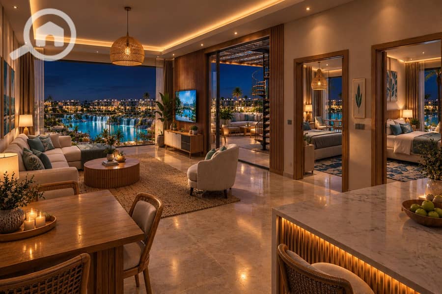 49 Luxurious Coastal Resort Living at Night. png