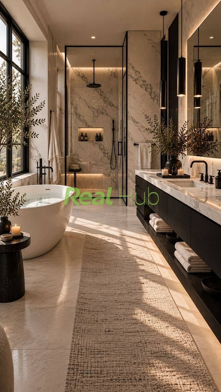 9 Black and White Luxury Bathroom Ideas with a Spa Feel. jpeg
