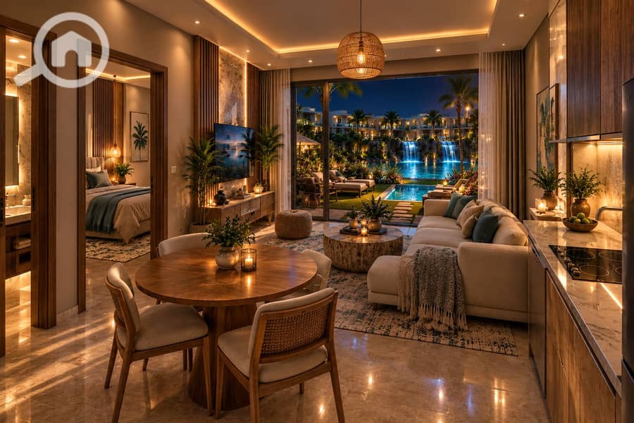 61 Luxurious Resort Apartment 1Bed at Night. png