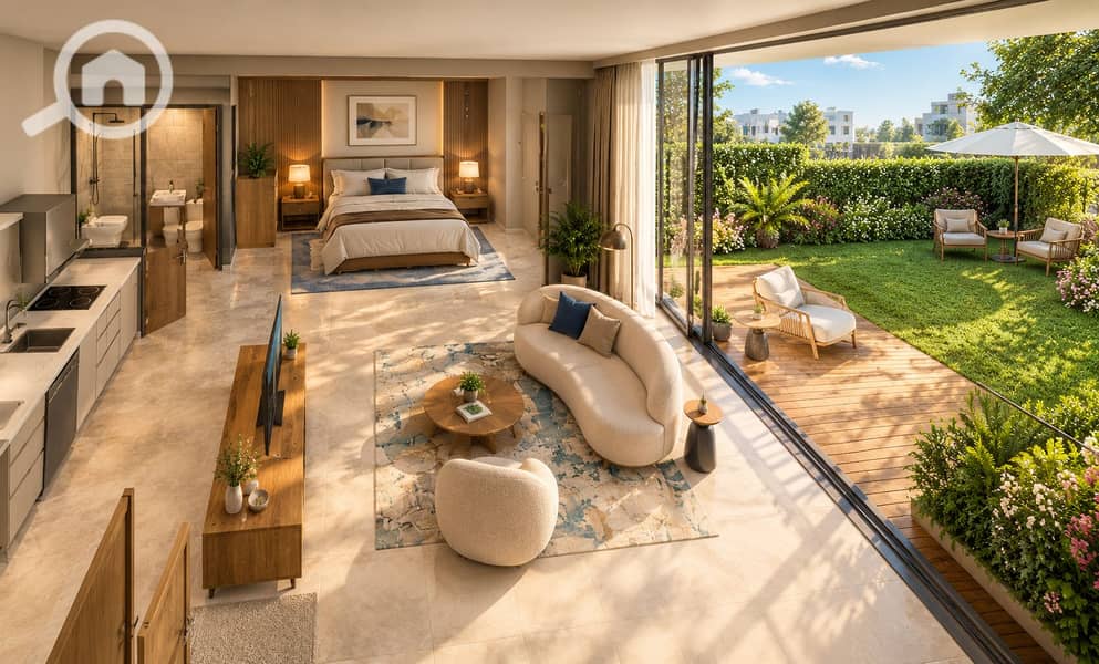 80 Sunlit Modern Apartment with Garden View. png